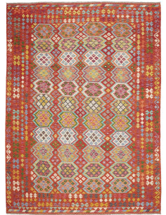 Tappeto Kilim Afghanistan 256x350 Rosso Terraco