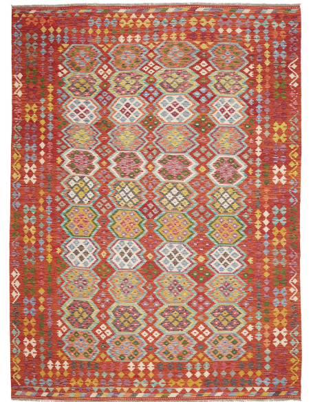 Tappeto Kilim Afghanistan 256x350 Rosso Terraco