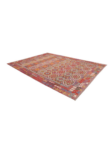 Tappeto Kilim Afghanistan 258x342 Rosso Bordeau
