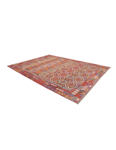 Tappeto Kilim Afghanistan 258x342 Rosso Bordeau