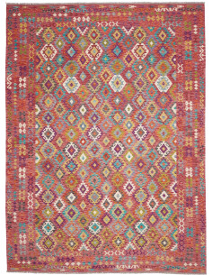 Tappeto Kilim Afghanistan 263x357 Rosso Arancio