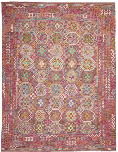 Tappeto Kilim Afghanistan 266x343 Magenta Rosa