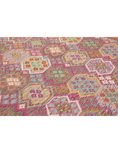 Tappeto Kilim Afghanistan 266x343 Magenta Rosa