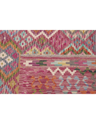 Tappeto Kilim Afghanistan 266x343 Magenta Rosa