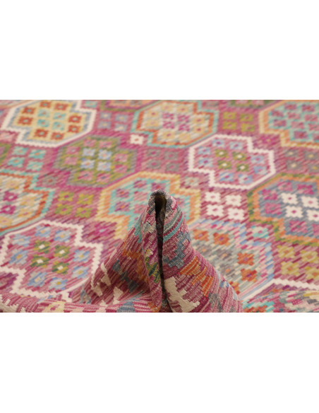 Tappeto Kilim Afghanistan 266x343 Magenta Rosa