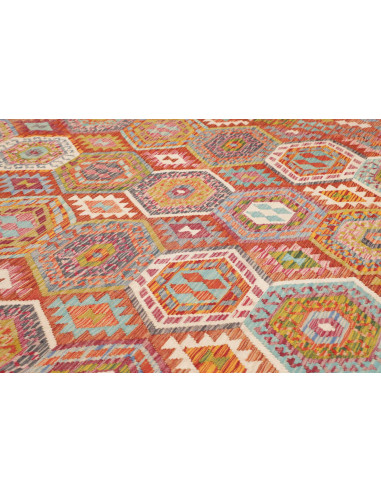 Rug Kilim Afghanistan 305x388 Rust Red Sky Blue