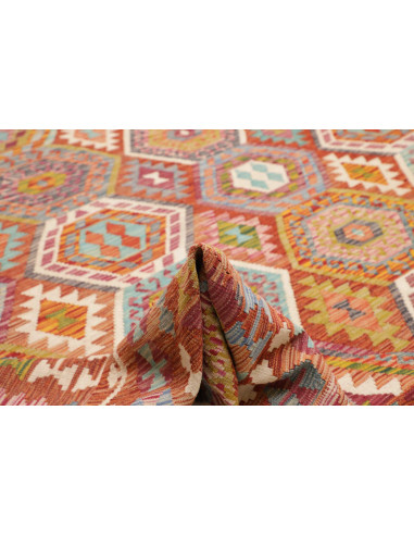 Rug Kilim Afghanistan 305x388 Rust Red Sky Blue