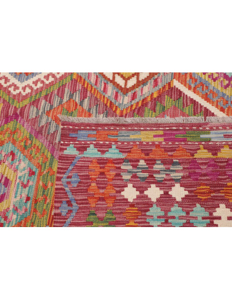 Tappeto Kilim Afghanistan 309x384 Rosso Magenta