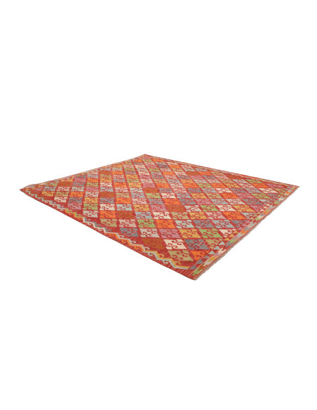 Tappeto Kilim Afghanistan 258x292 Rosso Bordeau