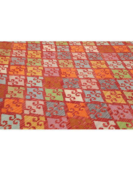 Tappeto Kilim Afghanistan 258x292 Rosso Bordeau