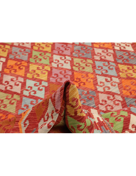 Tappeto Kilim Afghanistan 258x292 Rosso Bordeau