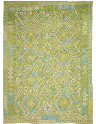 Rug Kilim Afghanistan 252x344 Acid Green Mint G
