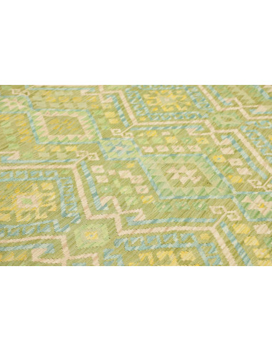 Rug Kilim Afghanistan 252x344 Acid Green Mint G