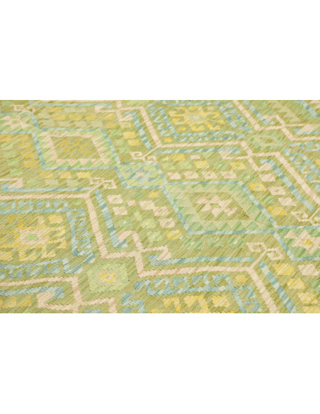 Rug Kilim Afghanistan 252x344 Acid Green Mint G
