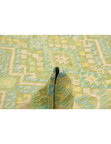 Rug Kilim Afghanistan 252x344 Acid Green Mint G