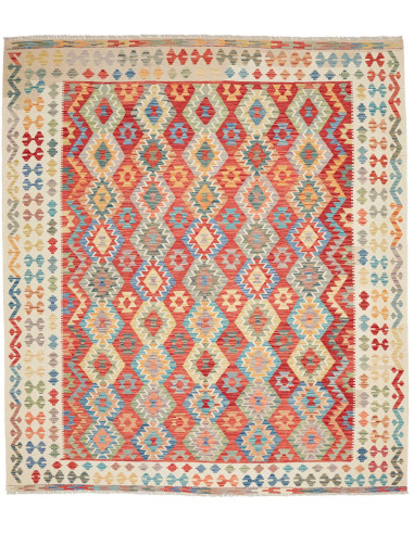 Tappeto Kilim Afghanistan 255x288 Rosso Crema B