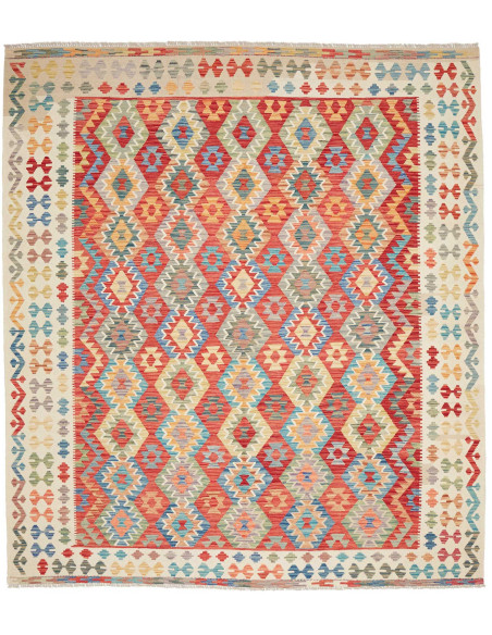 Tappeto Kilim Afghanistan 255x288 Rosso Crema B