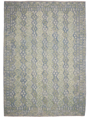Tappeto Kilim Afghanistan 259x365 Azzurro Verde