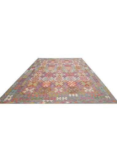 Tappeto Kilim Afghanistan 264x360 Grigio Blu Ro