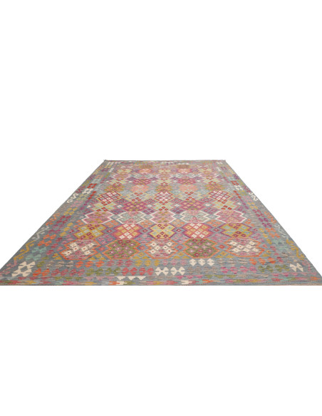 Tappeto Kilim Afghanistan 264x360 Grigio Blu Ro