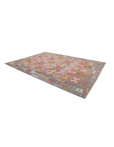 Rug Kilim Afghanistan 264x360 Grey Blue Pink Fu