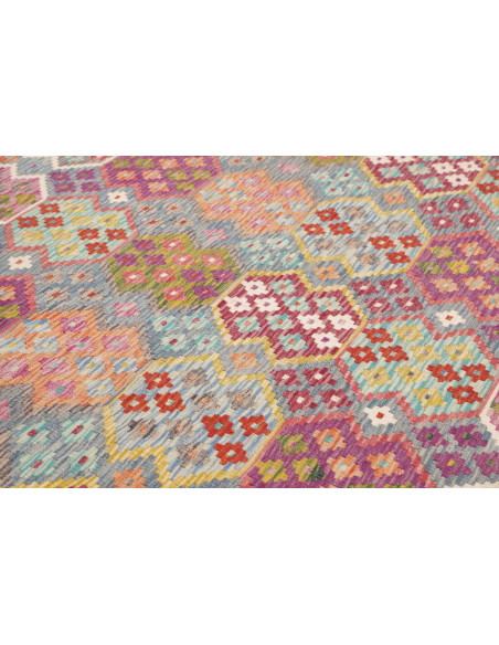 Rug Kilim Afghanistan 264x360 Grey Blue Pink Fu