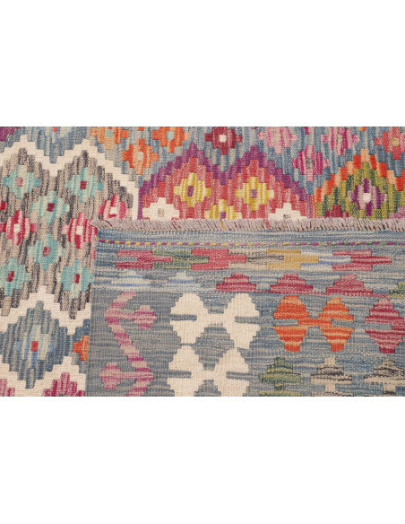 Rug Kilim Afghanistan 264x360 Grey Blue Pink Fu