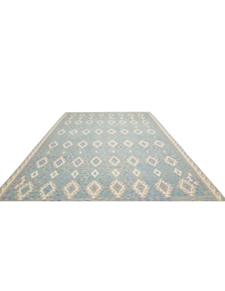 Rug Kilim Afghanistan 266x352 Blue Azure Cream