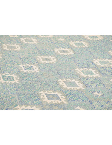 Rug Kilim Afghanistan 266x352 Blue Azure Cream