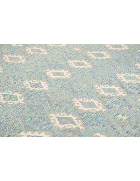Rug Kilim Afghanistan 266x352 Blue Azure Cream