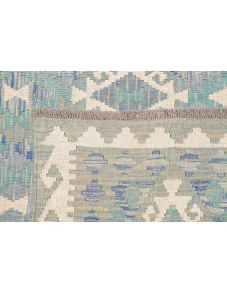 Rug Kilim Afghanistan 266x352 Blue Azure Cream