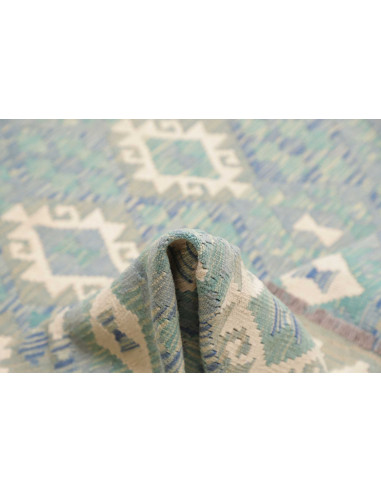 Rug Kilim Afghanistan 266x352 Blue Azure Cream