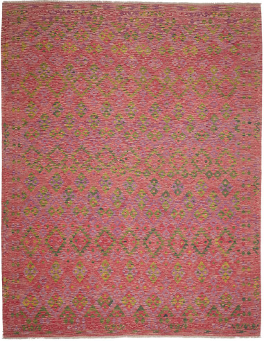 Tappeto Kilim Afghanistan 282x364 Rosso Fucsia