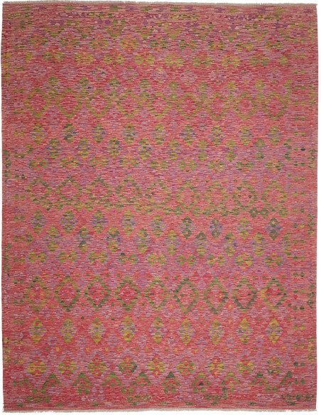 Tappeto Kilim Afghanistan 282x364 Rosso Fucsia