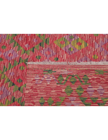 Tappeto Kilim Afghanistan 282x364 Rosso Fucsia