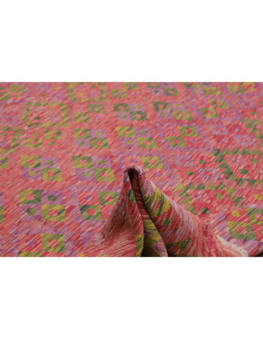 Tappeto Kilim Afghanistan 282x364 Rosso Fucsia