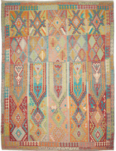 Tappeto Kilim Afghanistan 305x400 Azzurro Verde
