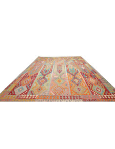 Tappeto Kilim Afghanistan 305x400 Azzurro Verde 2