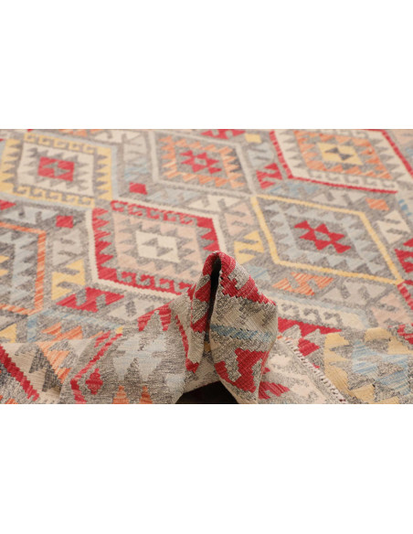 Rug Kilim Afghanistan 307x383 Grey Blue Red Ora