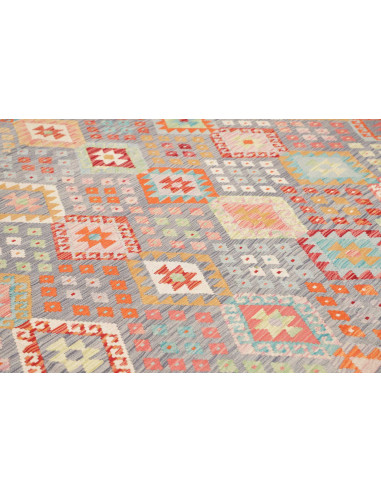 Tappeto Kilim Afghanistan 318x395 Grigio Azzurr