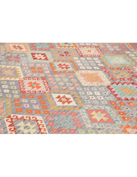 Tappeto Kilim Afghanistan 318x395 Grigio Azzurr