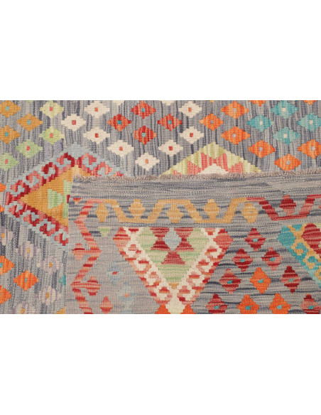 Tappeto Kilim Afghanistan 318x395 Grigio Azzurr