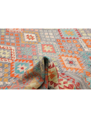 Tappeto Kilim Afghanistan 318x395 Grigio Azzurr