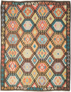 Tappeto Kilim Afghanistan 178x226 Marrone Scuro