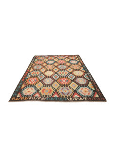 Tappeto Kilim Afghanistan 178x226 Marrone Scuro 2