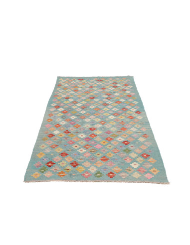 Tappeto Kilim Afghanistan 94x196 Turchese Multi