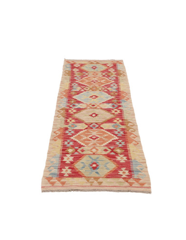 Tappeto Kilim Afghanistan 60x197 Rosso Terracot
