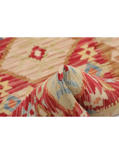 Tappeto Kilim Afghanistan 60x197 Rosso Terracot