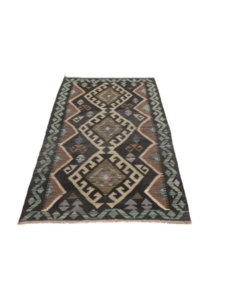 Rug Kilim Afghanistan 86x199 Dark Grey Beige Sa