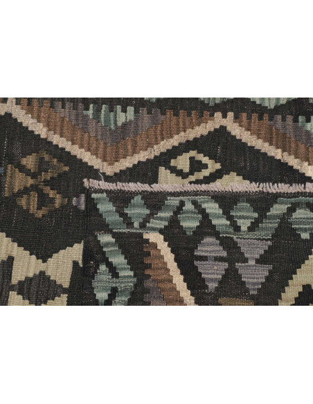 Rug Kilim Afghanistan 86x199 Dark Grey Beige Sa